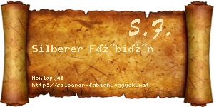 Silberer Fábián névjegykártya